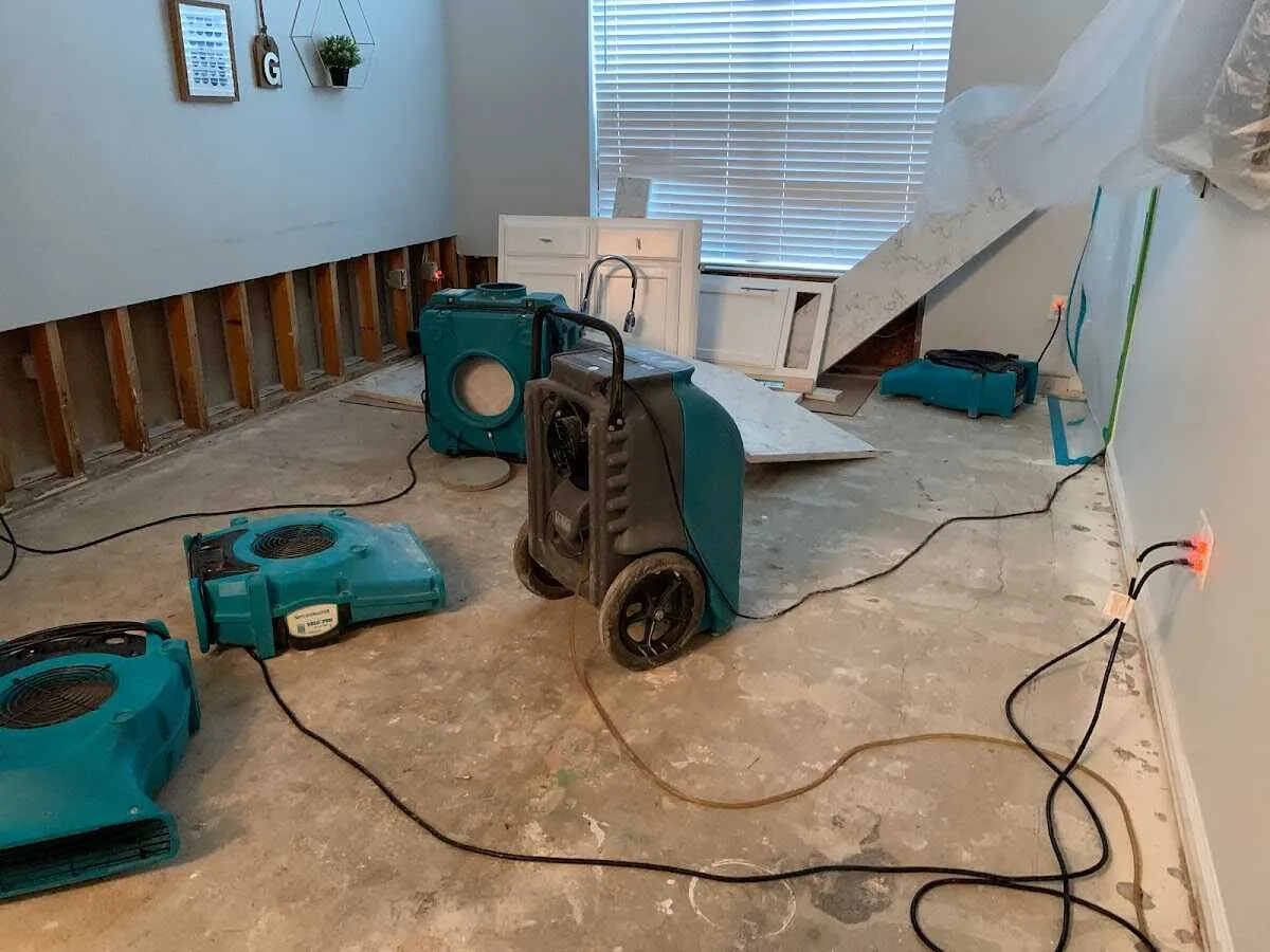 Dehumidifier in flood-cut room for Water Extraction & Removal in Sand Springs